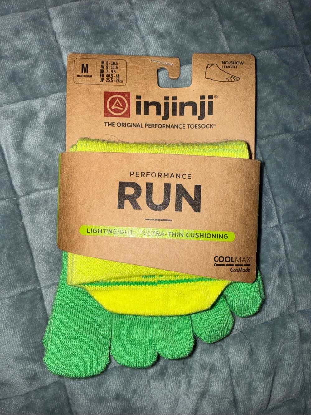 injinji Women's Size Medium Performance No-Show Toe Socks